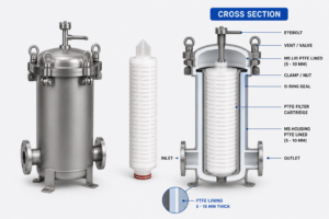 PTFE FILTER WITH MS-HOUSING
